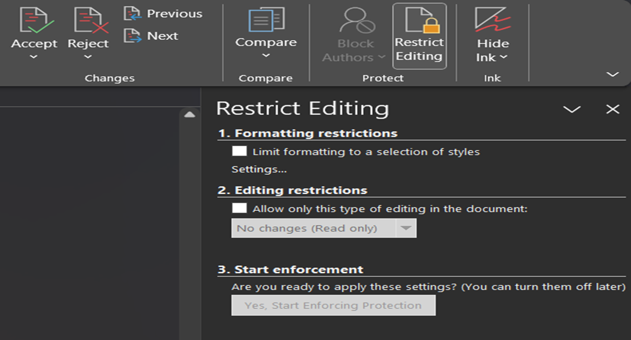 How to Restrict Editing in Microsoft Word